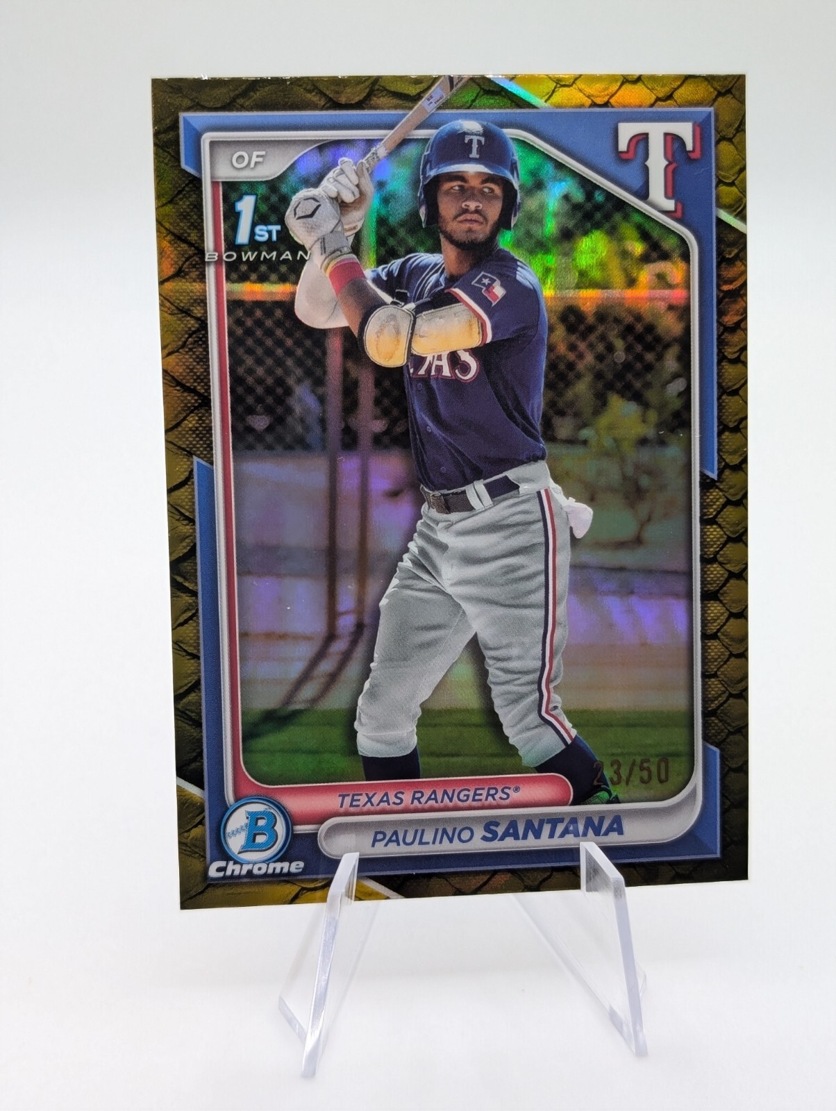 2024 Bowman Chrome 1st Prospects Paulino Santana Reptilian Gold /50 #BCP-245 🔥