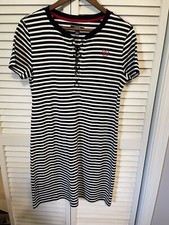 Chaps Dress Women’s Navy & White Striped Dress Size medium