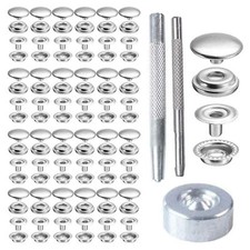 203Pcs Heavy Duty Snap Fasteners Press Studs Kit +Poppers Leather Button Tool UK