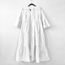 NWT Lisa Marie Fernandez for Target XXS-XS White Ric Rac Midi Dress Bell Sleeve