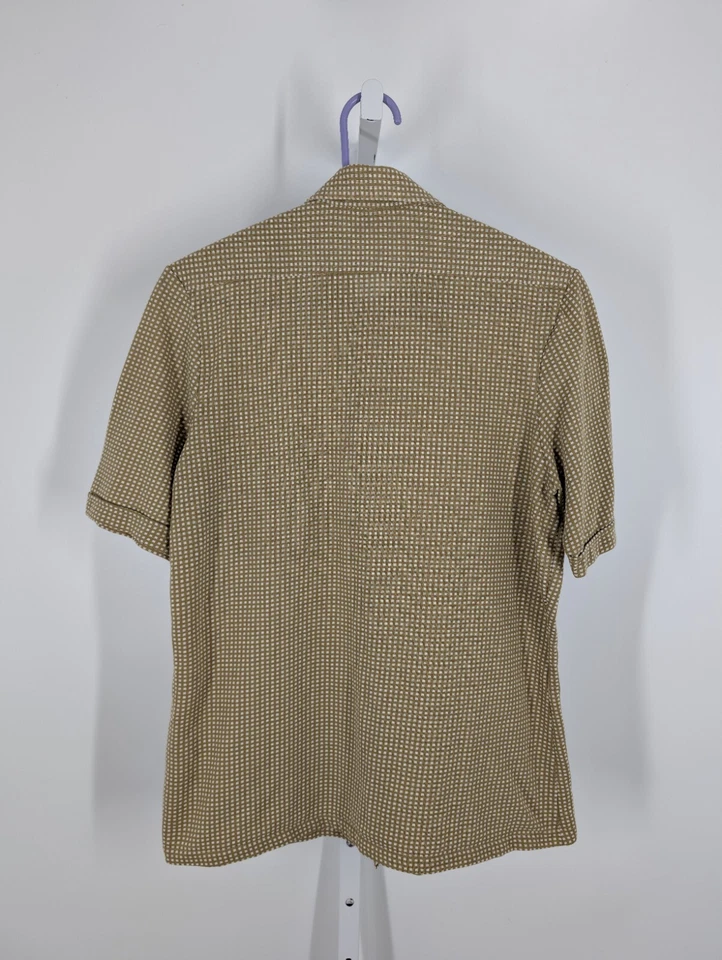 Polo Pringle of Scotland Reino Unido Vintage Años 70 Verde Atómico Mod Geométrico 5050 Tejido L Foto 4 de 4