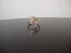 Vintage Crossover Filigree W/ Diamond Cuts Ring Sterling Silver Stamp 925 Sz 4