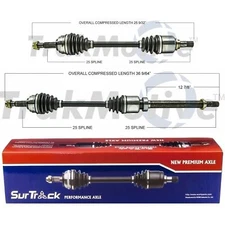 SurTrack Pair Set of 2 Front CV Axle Shafts For Nissan Cube Versa Automatic CVT
