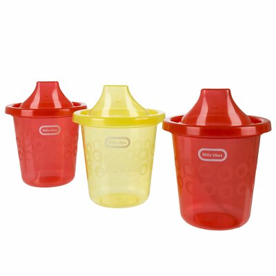Little Tikes Toddler Spout Sippy 7oz Cups Spill Proof Mug 3 Pack Ages 12m+ Red