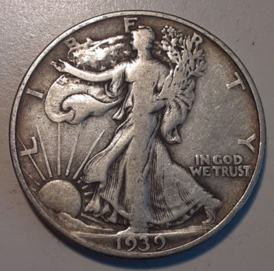 1939-D Walking Liberty Half Dollar 90% Silver 50c Coin Denver Mint (#21w-7338)