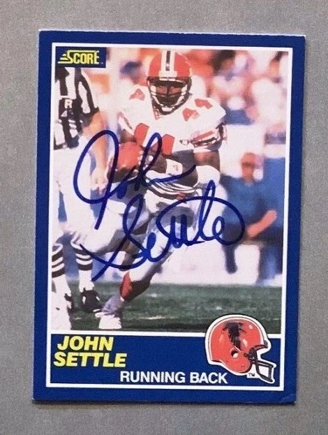 JOHN SETTLE Atlanta Falcons 1989 Score SIGNED / AUTOGRAPH Football Card
