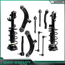 For 07-2012 Nissan Versa 10pc Front Struts Lower Control Arm Tierod Sway Bar Kit