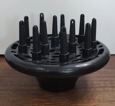 Universal Hair Dryer Diffuser Attachment For Curly Wavy Hair 2" Opening Black D1
