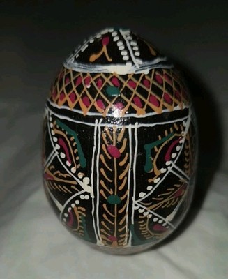Vintage Hand Painted Wooden Easter Egg