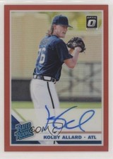 2019 Donruss Optic Rated Rookie Signatures Red Prizm 20/50 Kolby Allard Auto k5t