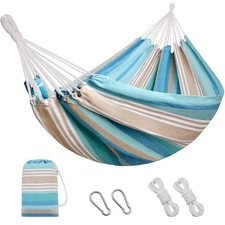 Brazilian Hammock with Tree Straps - Canvas Hammocks Portable Carry Bag