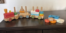 Toys R Us Wooden Stacking Train Set Montessori STEM Homeschool Wood Block Toy
