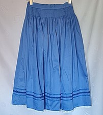 SKIRT VINTAGE TRACHTEN OKTOBERFEST DIRNDL TYROL BLUE COTTON WOMENS US 6 EU 34