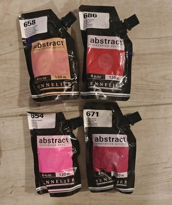 Sennelier abstract 4oz  Paint Set Of 4 Colors Acrylic paint 