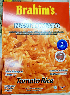 8 x Brahim's Tomato Rice 250g - Authentic Malaysian Ready to Eat / Halal