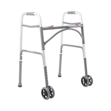 McKesson Steel 32 to 39" H Bariatric Dual Release Folding Walker with Wheels up