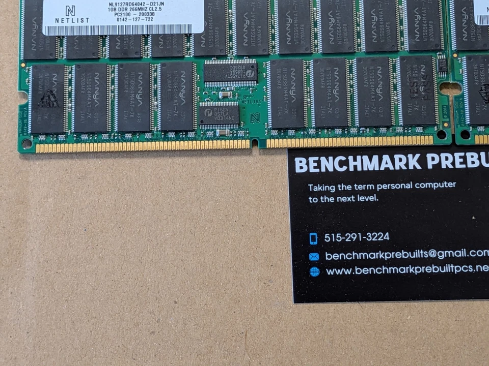 Set of 2 NetList 1GB DIMM Memory Module-NL9127RD64042-D21JN - Image 4 of 4