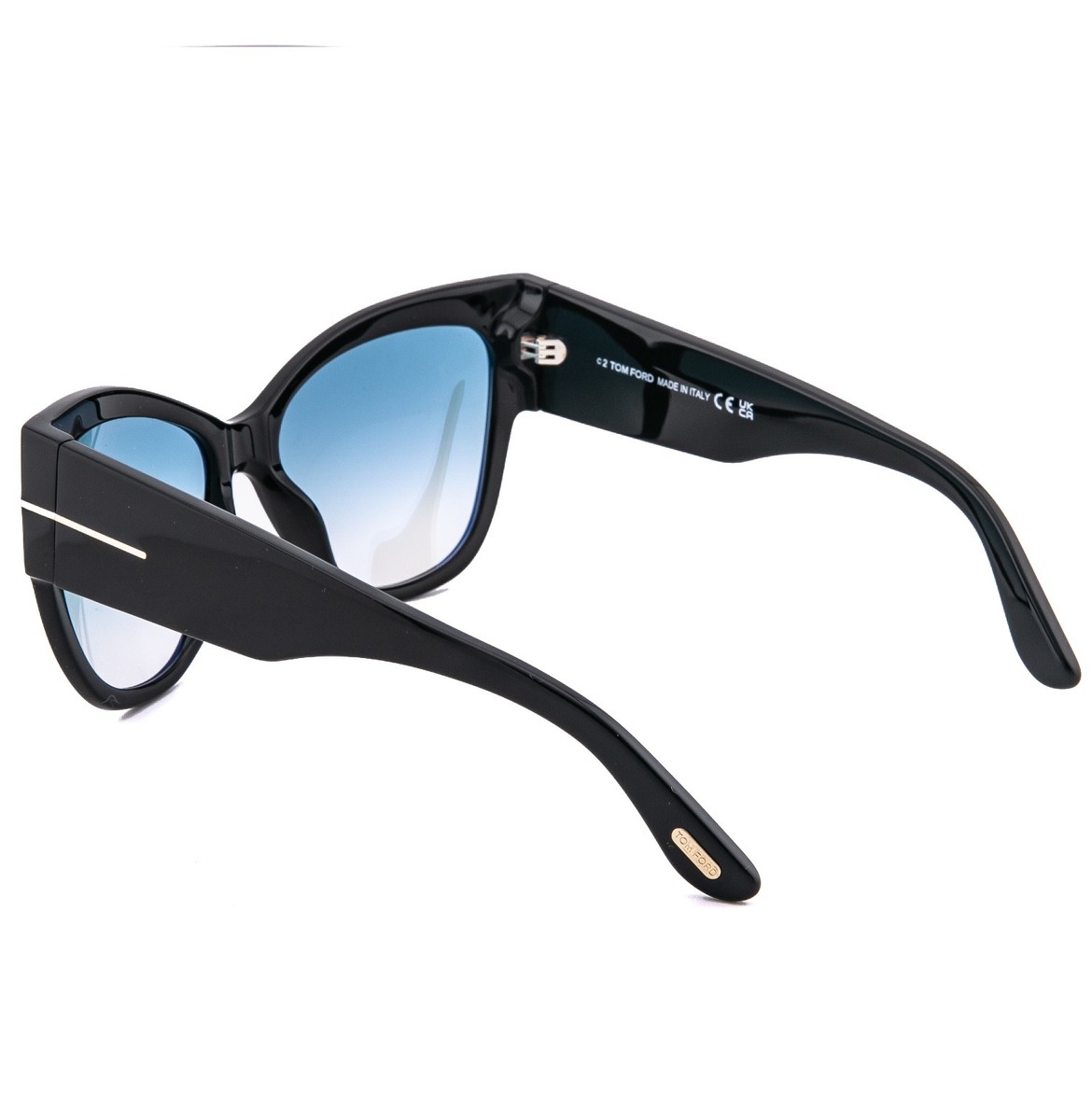 TOM FORD ANOUSHKA TF0371 01B Black Blue Bold Cat 0371 Sunglasses