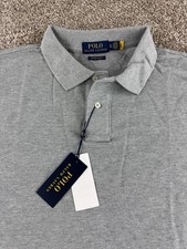 Polo Ralph Lauren Shirt Men's XL Gray Polo Cotton Preppy 115 MSRP NWT New 