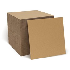 100 Pack 12x12 Inch Flat Corrugated Cardboard Sheets - 0.07 Inch Thick Square...
