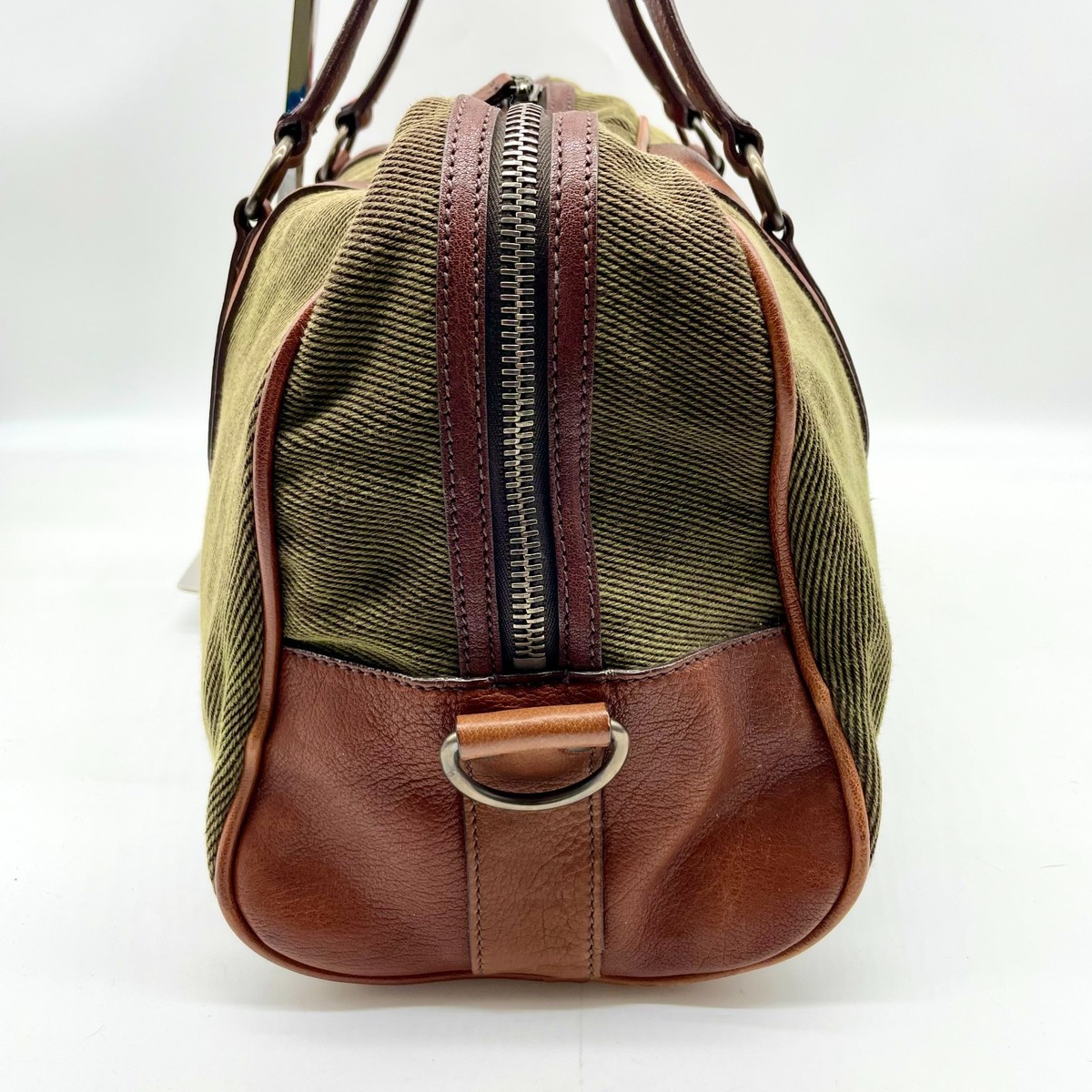 Miu Miu Handbag Boston bag Khaki Brown Canvas Leather Y2K Archive