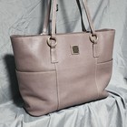 Dooney & Bourke Taupe Grey Large Leather Tote Shoulderbag Purse
