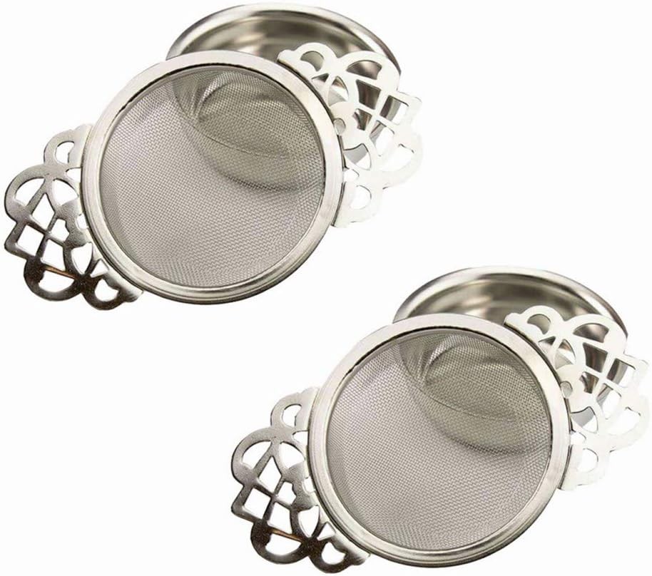 2 Pack Filter Tea Mesh with Drip Bowls Tea Strainers Stainless Steel Strainer f