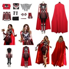 Women Mighty Thor Jane Foster Cosplay Costume Halloween Carnival Cloak fullset