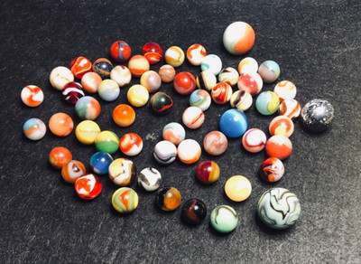  Estate Lot Vintage Marbles Sizes 1 in - .58 in ''Gorgeous'' Collection 