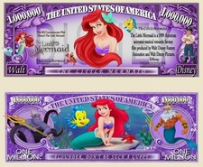 ✅ 10 Pack Disney's Little Mermaid 1 Million Dollars Collectible Novelty Money ✅