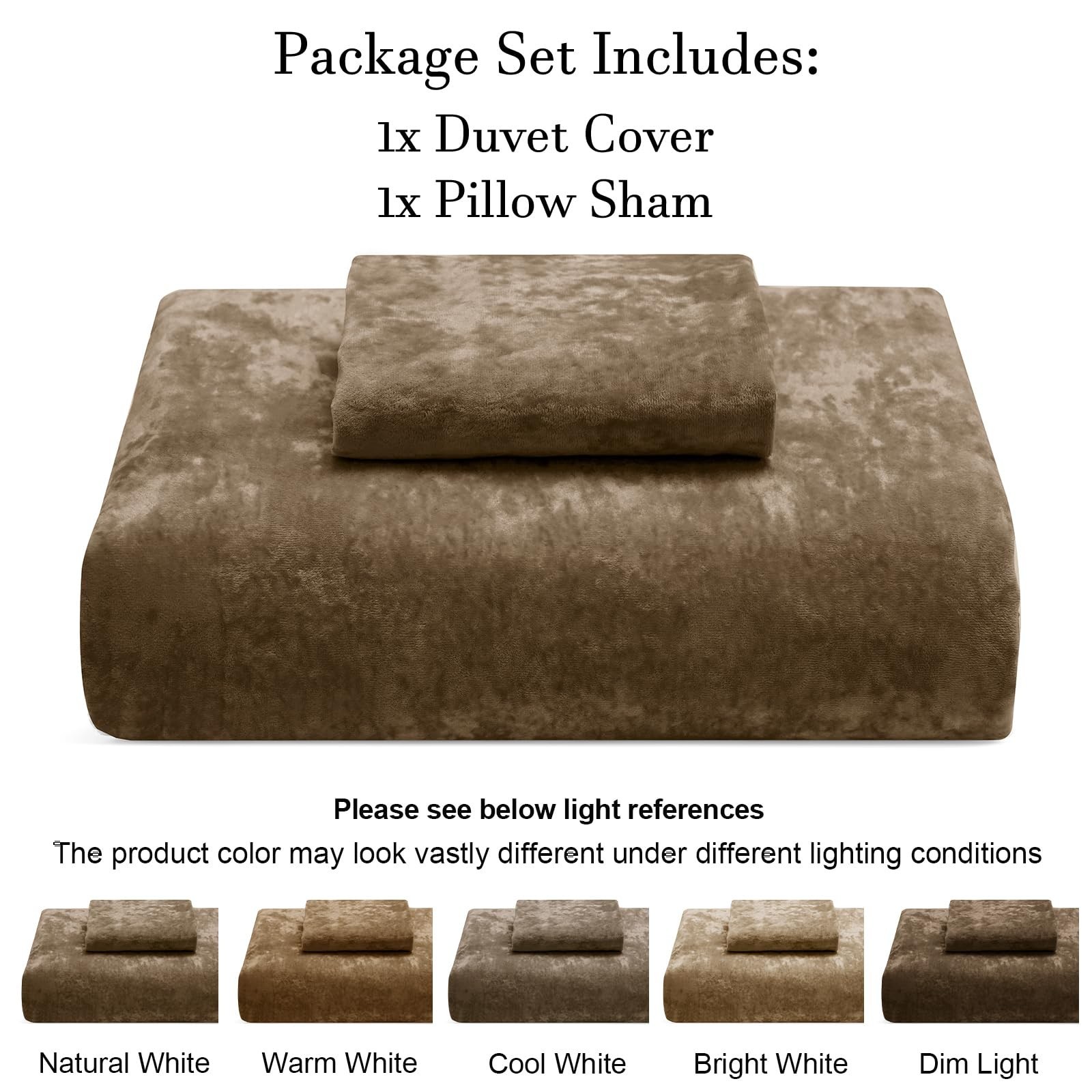 PHF Truly Velvet Duvet Cover Set Twin Size, 2pcs Ultra Soft Breathable Comfor...