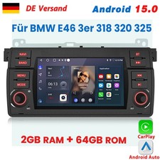 F�r BMW E46 3er 318 320 325 Android 15 Autoradio GPS Navi Carplay BT DAB+ 2+64GB