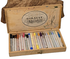 Antique Girault France 25 ct Pastels Set in O...