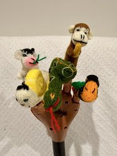5 Randomly Selected Knitted Finger Puppets, Finger Toys, Animal Theme