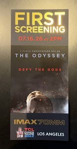 COMMEMORATIVE TICKET OPENING DAY THE ODYSSEY 70MM IMAX NOLAN CHINESE THEATER