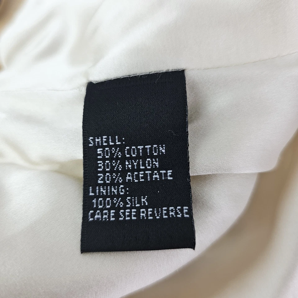 Vestido Carmen Marc Valvo Signature Marfil Sin Mangas Cuello Lateral Cremallera Talla 10 Cuentas Foto 3 de 4