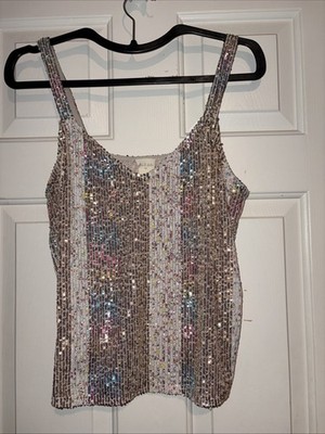 Alter d State Sequin Sparkly Cocktail Party Top Size Medium