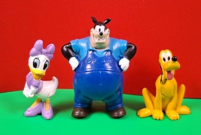 Disney Pete, Daisy, Pluto Dog PVC Figure Toy Figurine Lot 2'' & 3'' Cake Topper