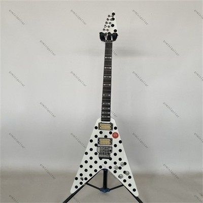 V Randy Rhoads Polka electric guitar black Dot Rounded fret Edge stainless Fret