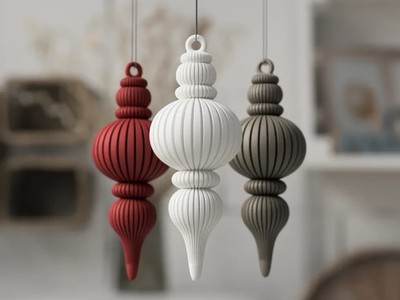 3D-gedruckter Christbaumschmuck aus PLA, moderne Weihnachtsdeko