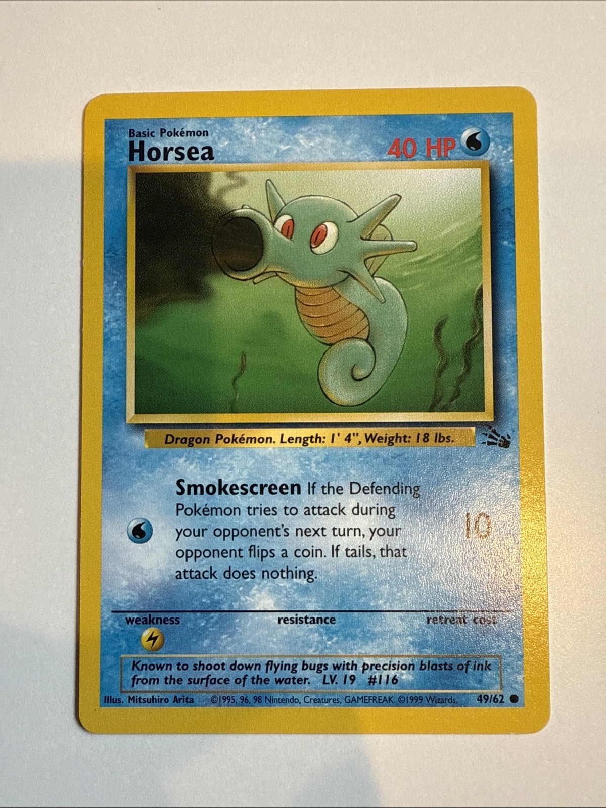 Horsea - 49/62 - Fossil - Pokemon Card - LP