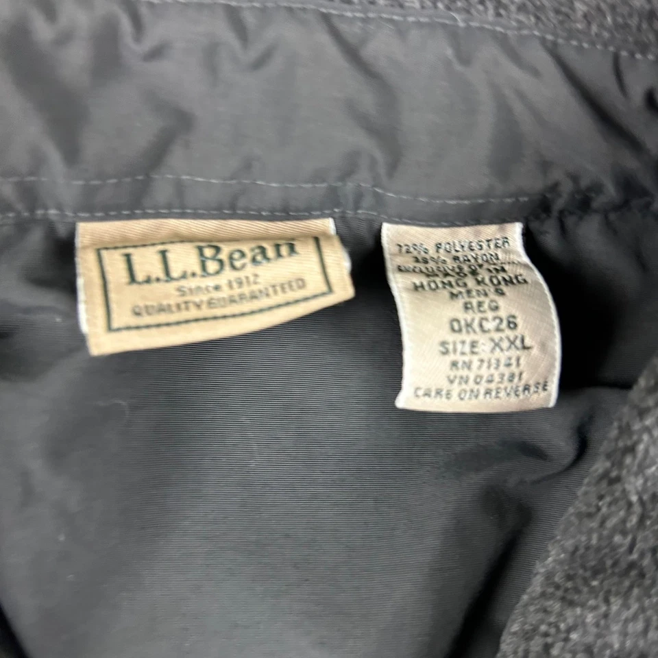 LL Bean Shirt Mens XXL Black Fleece Lined Button Up Long Sleeves Heavyweight - Image 2 of 4