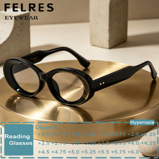 Men Oval Anti Blue Light Reading Glasses Women Thick Frame Presbyopic Readers