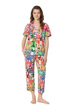 BedHead - S/S Stretch Jersey Cropped PJ Set - Picnic in the Park - Medium