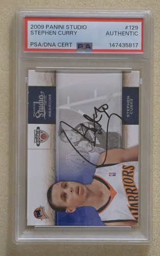 2009-10 Panini Studio STEPHEN CURRY Rookie Auto RC #129 PSA Authentic Signature 