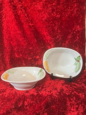 Vintage italienische handbemalte Steingut Servierschale 3D Gemüse Karotten #570