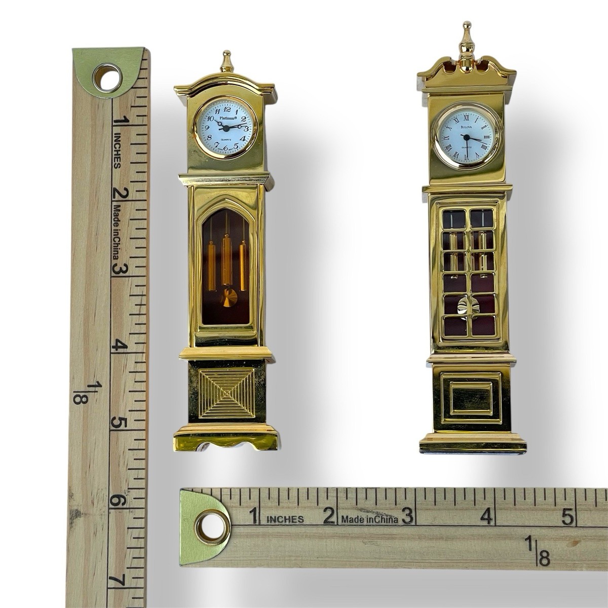 Bulova B0552 Miniature Grandfather Clock 1988 Brass Gold Untested