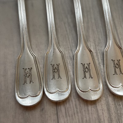 Christofle クリストフル シノン Chinon テーブルフォーク 6本 Vintage French silver-plated 6 Forks Christofle Chinon Flatware H
