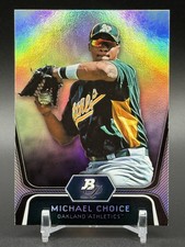 2012 Bowman Platinum MICHAEL CHOICE Prospect Refractor #BPP8 Athletics