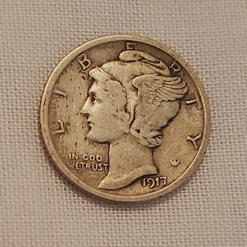 Tough-Date EF 1917-D MERCURY DIME*NICE COIN w/100% Original Surfaces